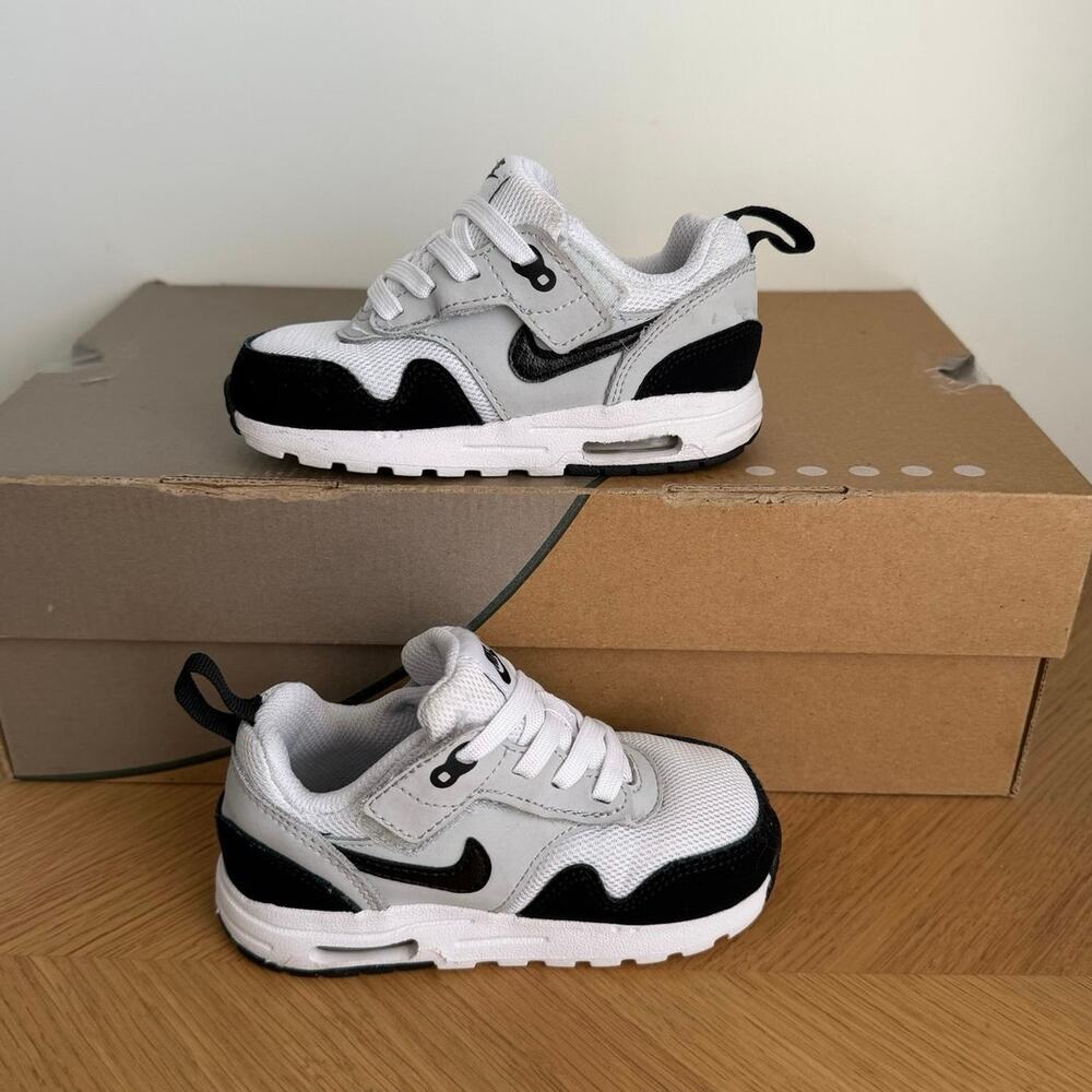 Nike Airmax 1 Easyon White/Black Toddler Sneakers- SZ 7 C - Picture 9 of 11